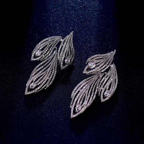 Exquisite Feather Shape Earrings - Amyris London