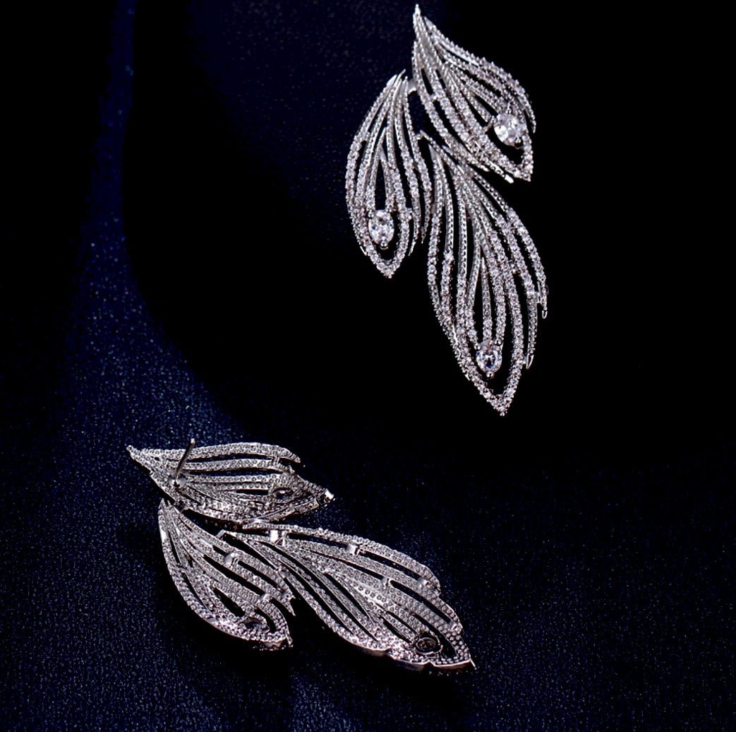 Exquisite Feather Shape Earrings - Amyris London