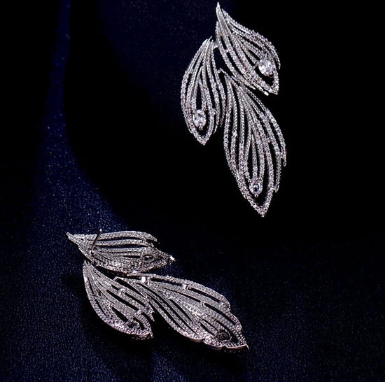 Exquisite Feather Shape Earrings - Amyris London