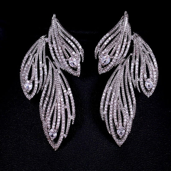 Exquisite Feather Shape Earrings - Amyris London