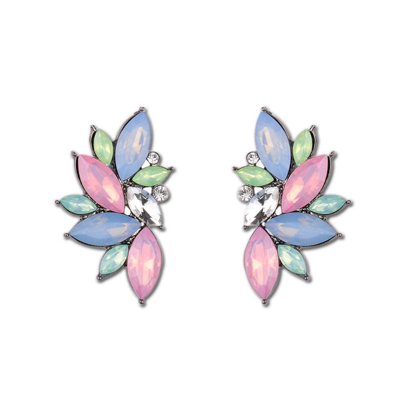 Floral Diamond Stud Earrings - Amyris London