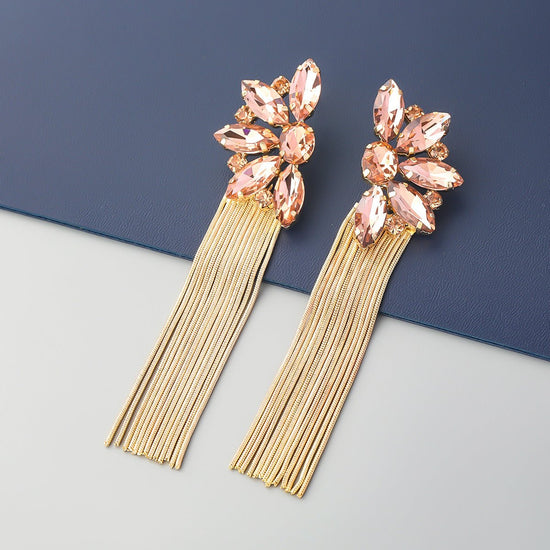 Floral Long Chain Earrings - Amyris London