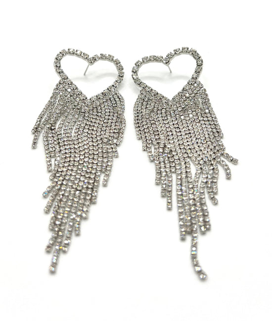 Heart Dangle Earrings Silver - Amyris London