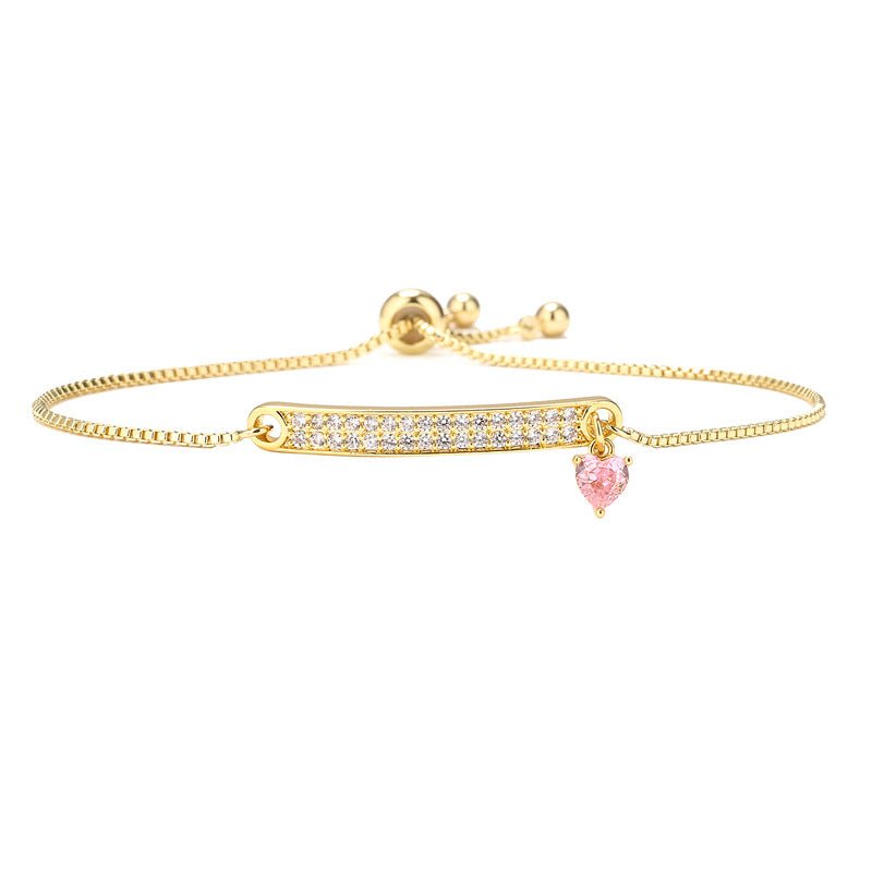 Heart Pendant Bracelet Gold - Amyris London