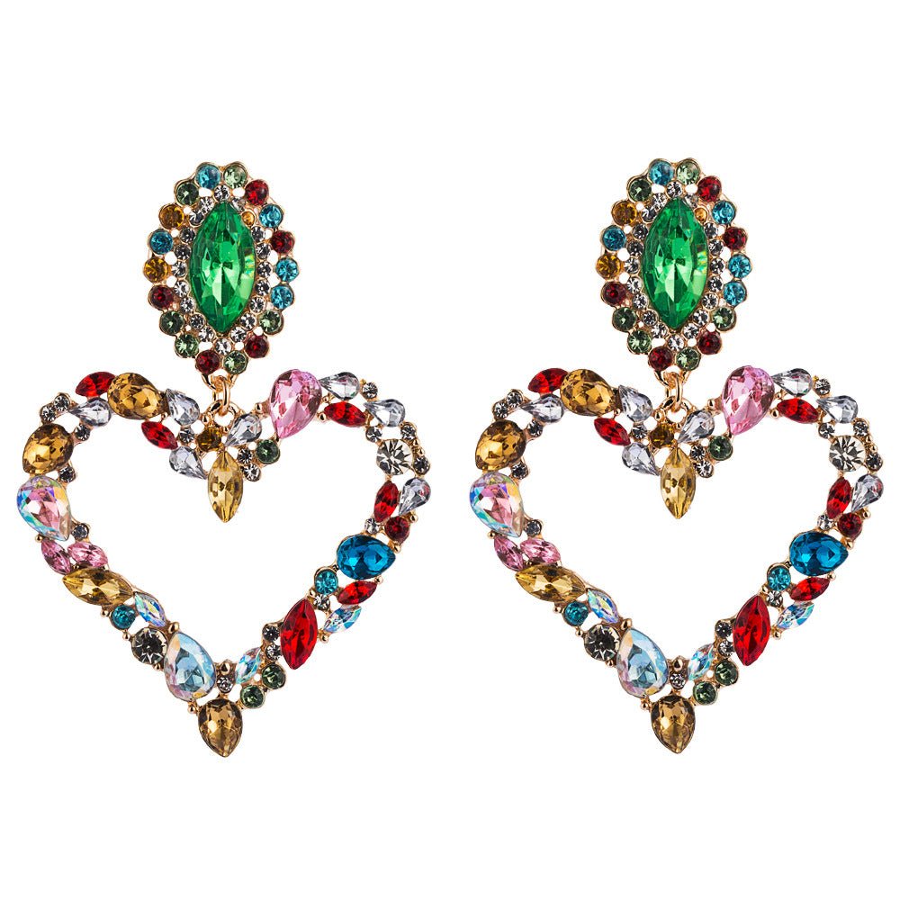 Heart Shaped Drop Earrings - Amyris London