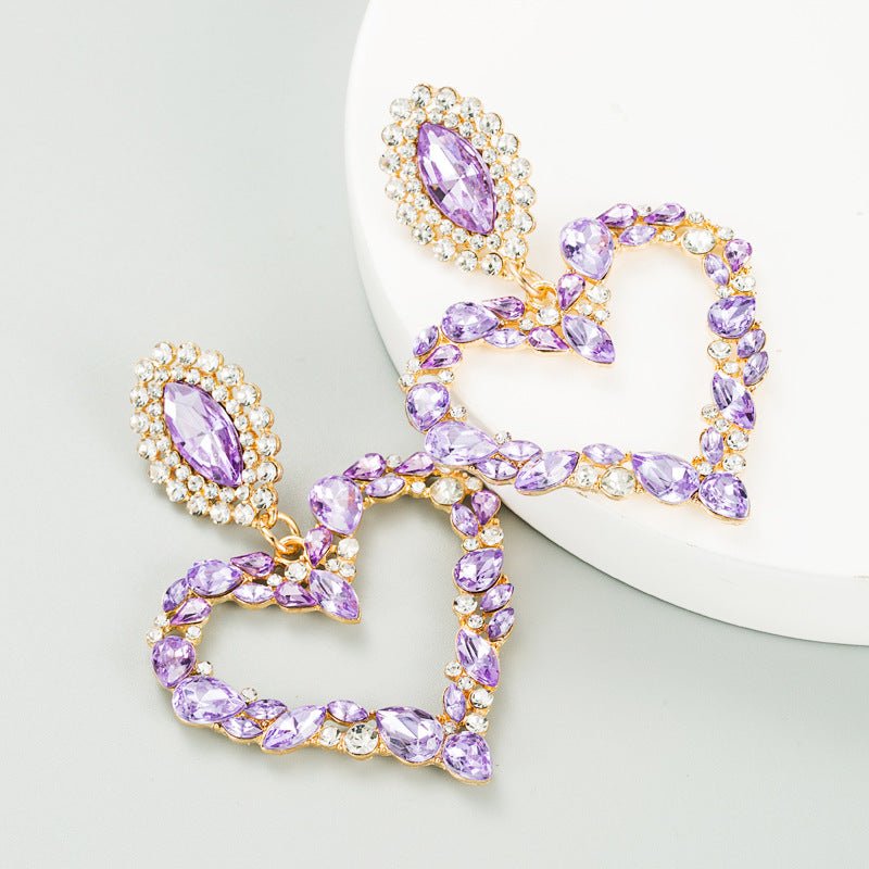 Heart Shaped Drop Earrings - Amyris London