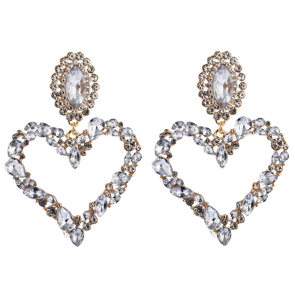 Heart Shaped Drop Earrings - Amyris London