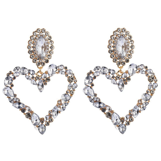 Heart Shaped Drop Earrings - Amyris London