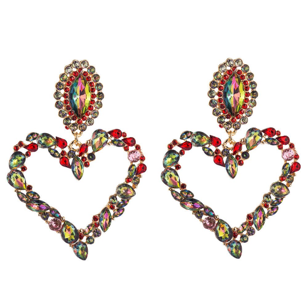 Heart Shaped Drop Earrings - Amyris London