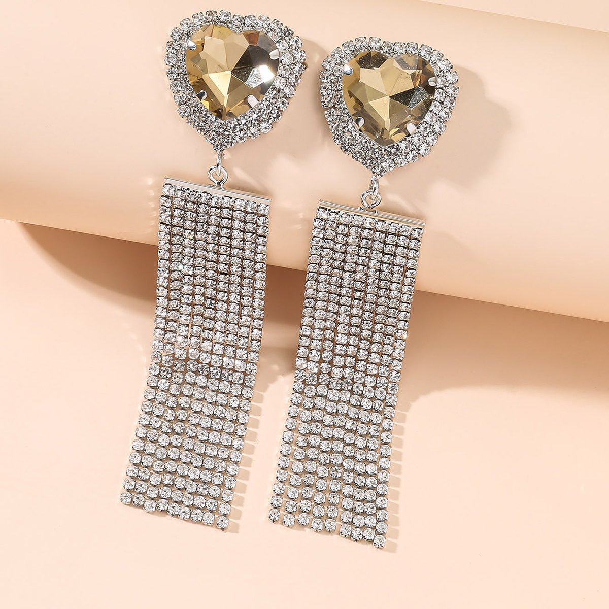 Heart Shaped Fringe Earrings - Amyris London