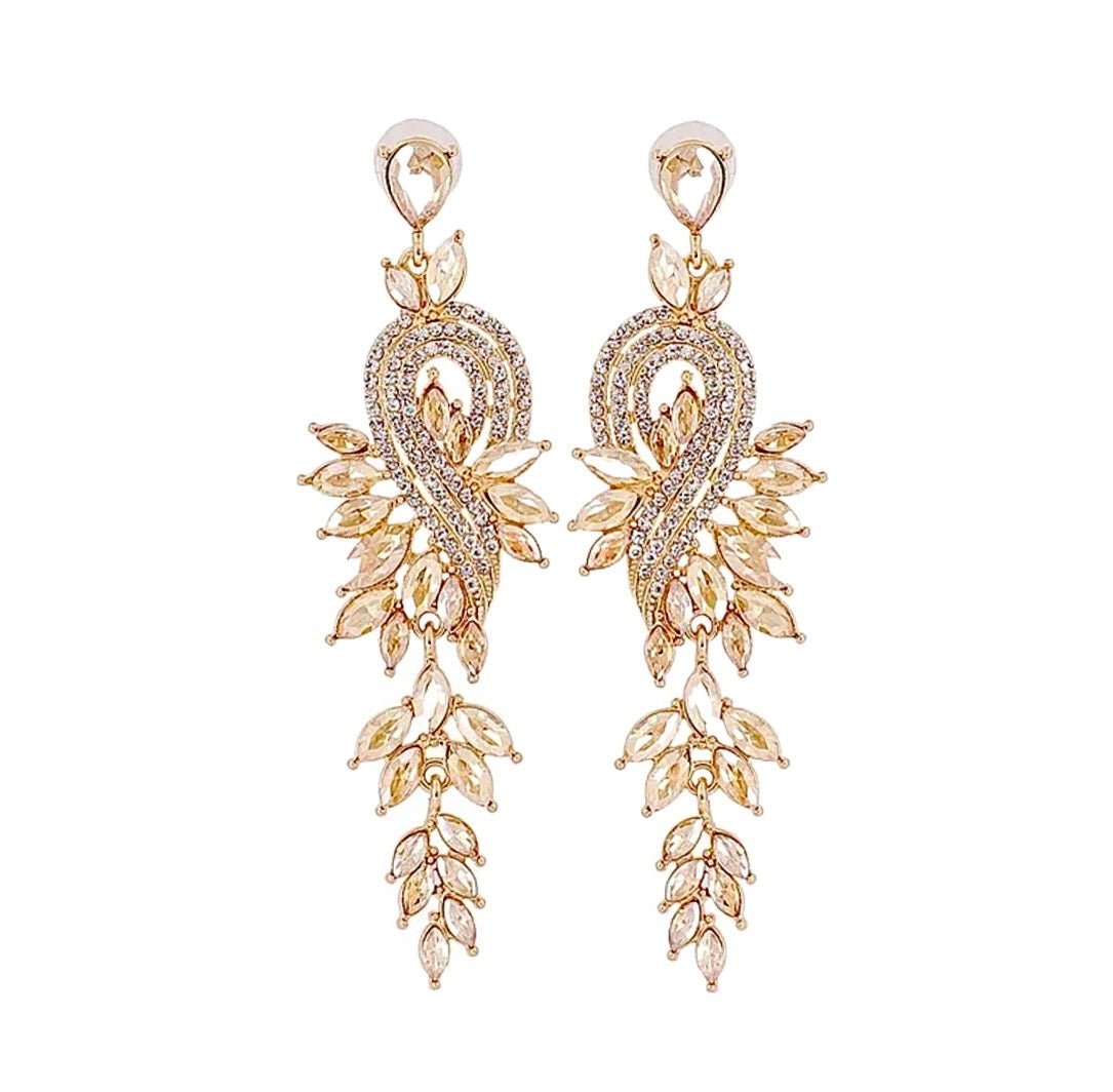 Leaf Drop Earrings - Amyris London