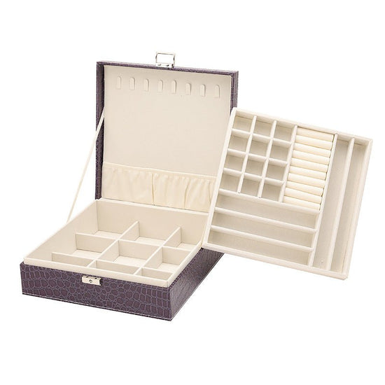 Leather Double Layer Jewellery Storage Box - Amyris London