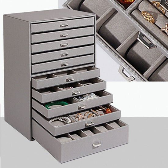 Leather Wooden Jewellery Storage Box - Amyris London