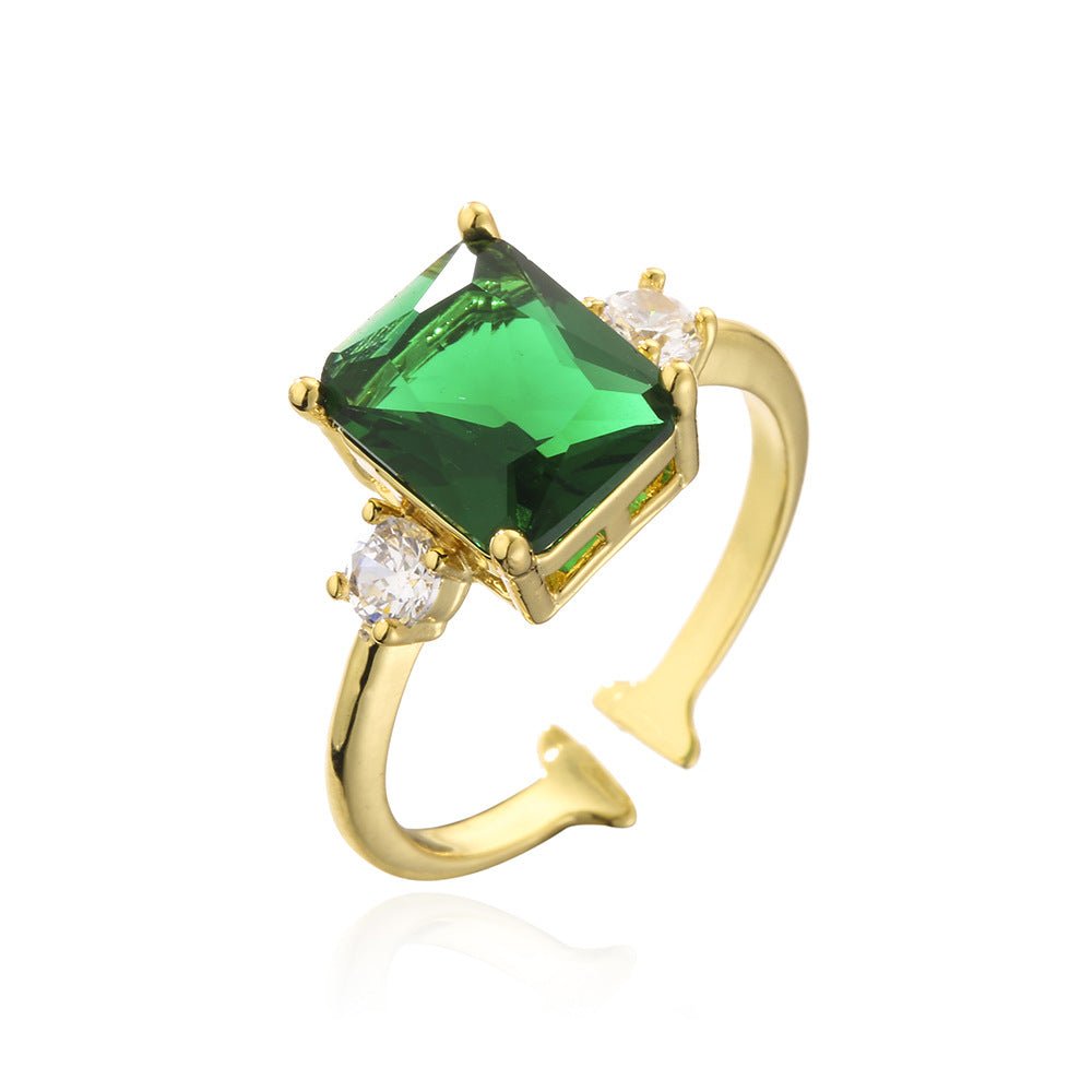 Mixed Stone Open Ring - Amyris London