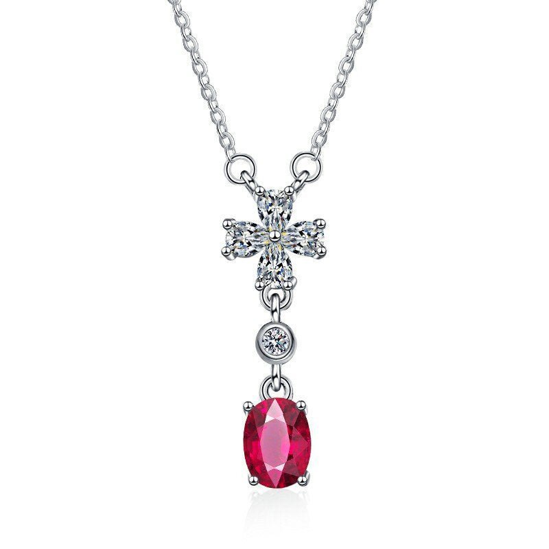 Oval Diamante Drop Necklace - Amyris London