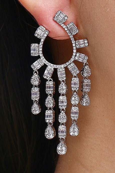 Pear Diamond Drop Earrings - Amyris London