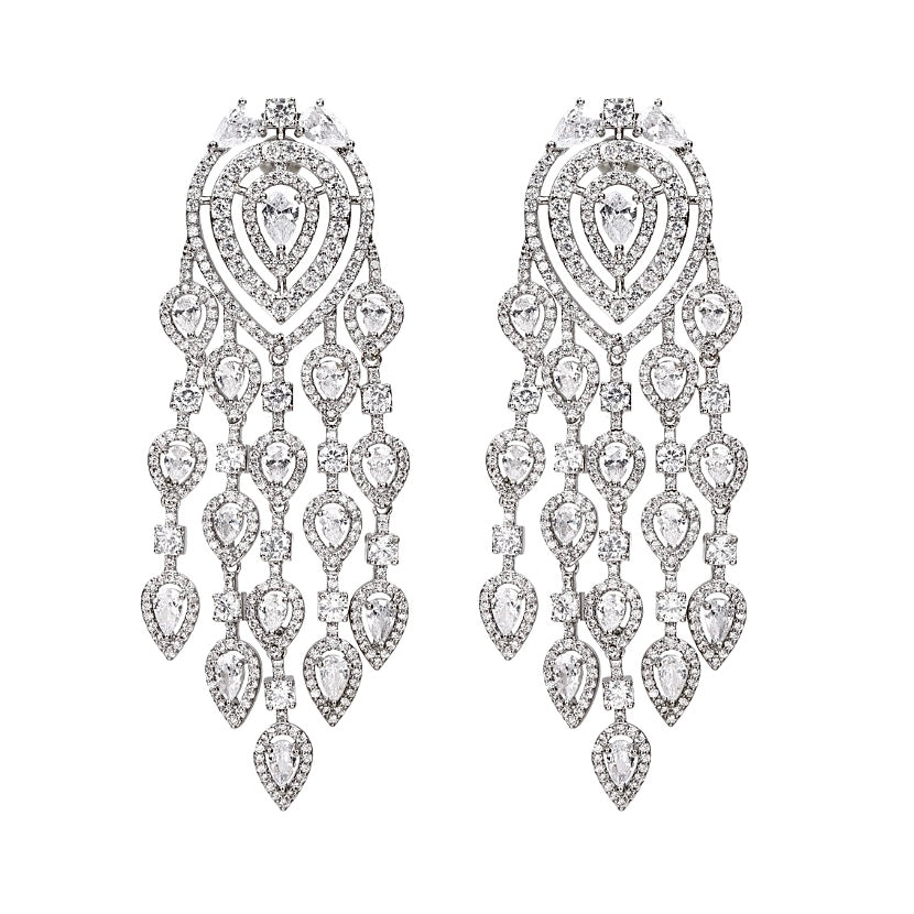 Pear Diamond Drop Earrings - Amyris London