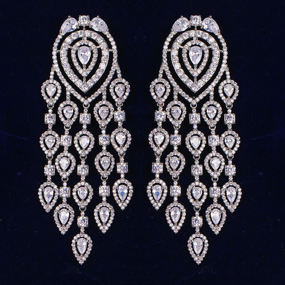 Pear Diamond Drop Earrings - Amyris London