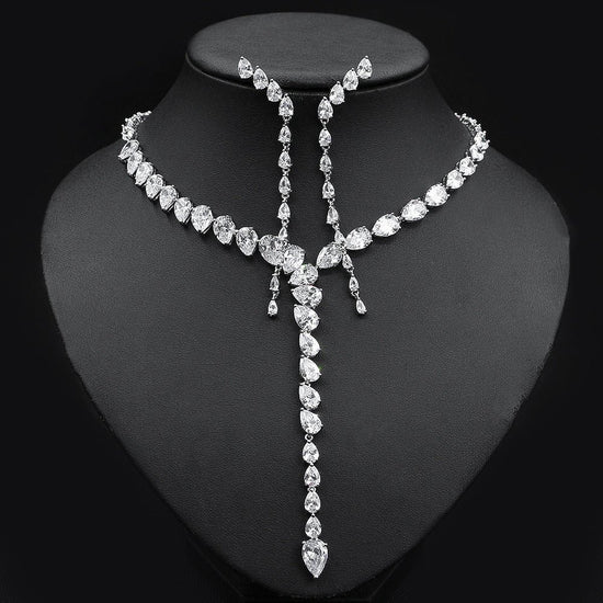 Pear Shaped Diamond Necklace - Amyris London