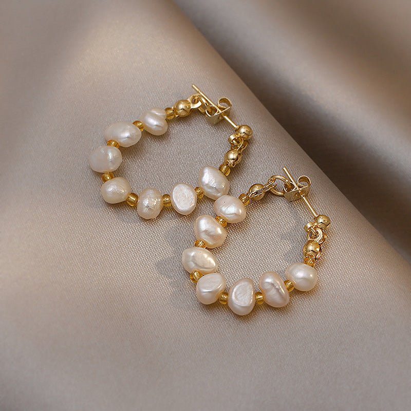 Pearl Huggie Earrings - Amyris London