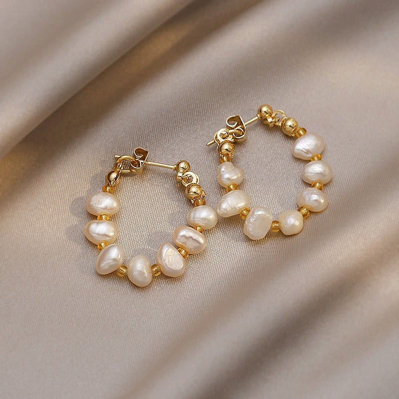 Pearl Huggie Earrings - Amyris London