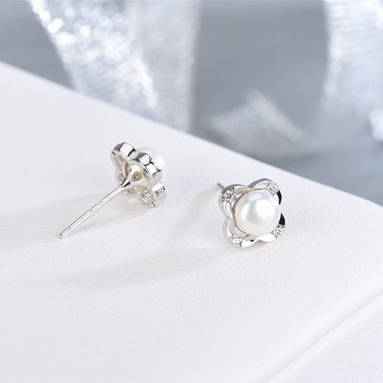 Pearl Stud Earrings Sterling Silver - Amyris London