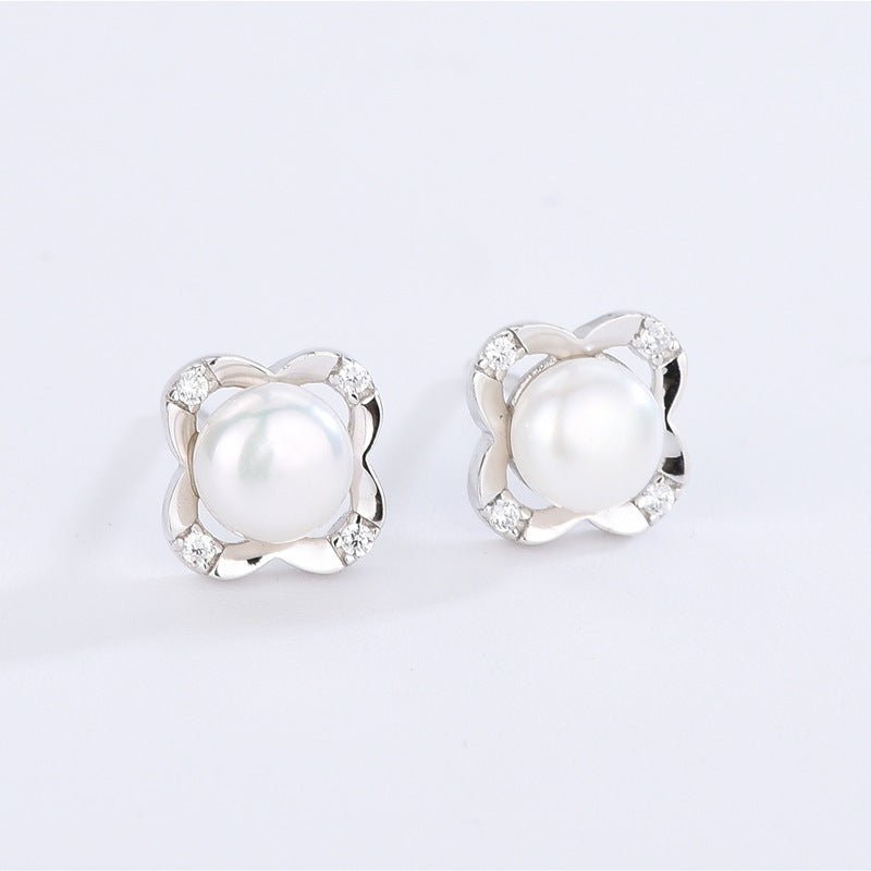 Pearl Stud Earrings Sterling Silver - Amyris London