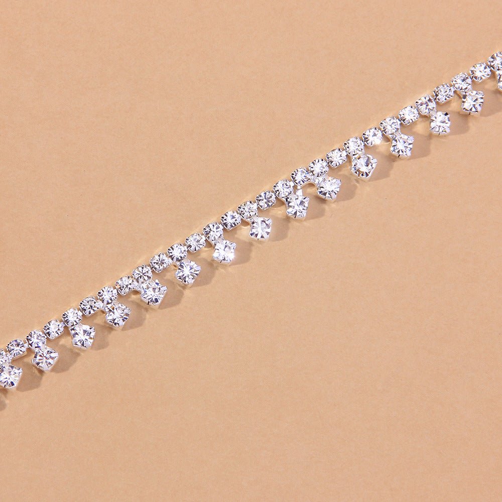 Rhinestone Drop Anklet - Amyris London