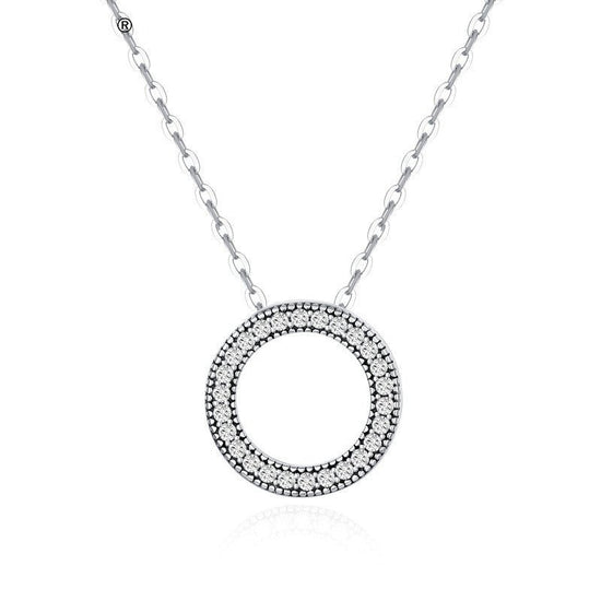 Silver Circle Pendant Necklace - Amyris London