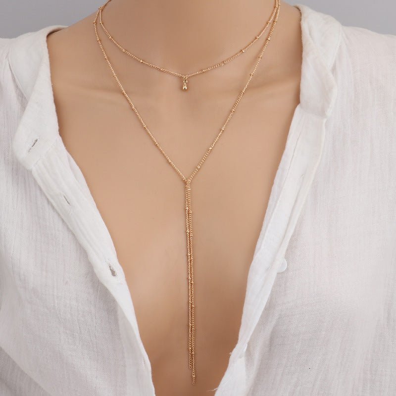 Simple Beads Lariat Necklace - Amyris London