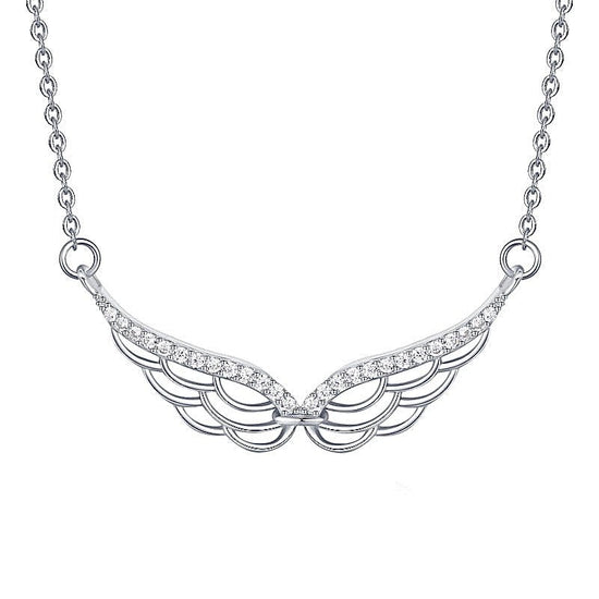 Sterling Silver Angel Wings Pendant Necklace - Amyris London