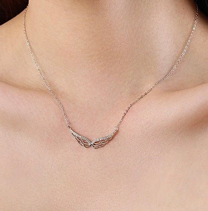 Sterling Silver Angel Wings Pendant Necklace - Amyris London