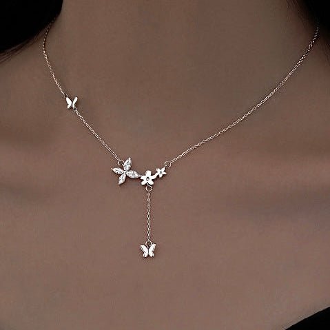 Sterling Silver Butterfly Necklace - Amyris London