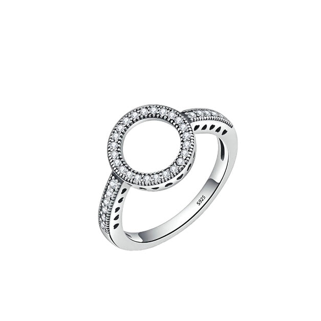 Sterling Silver Circle Halo Ring - Amyris London