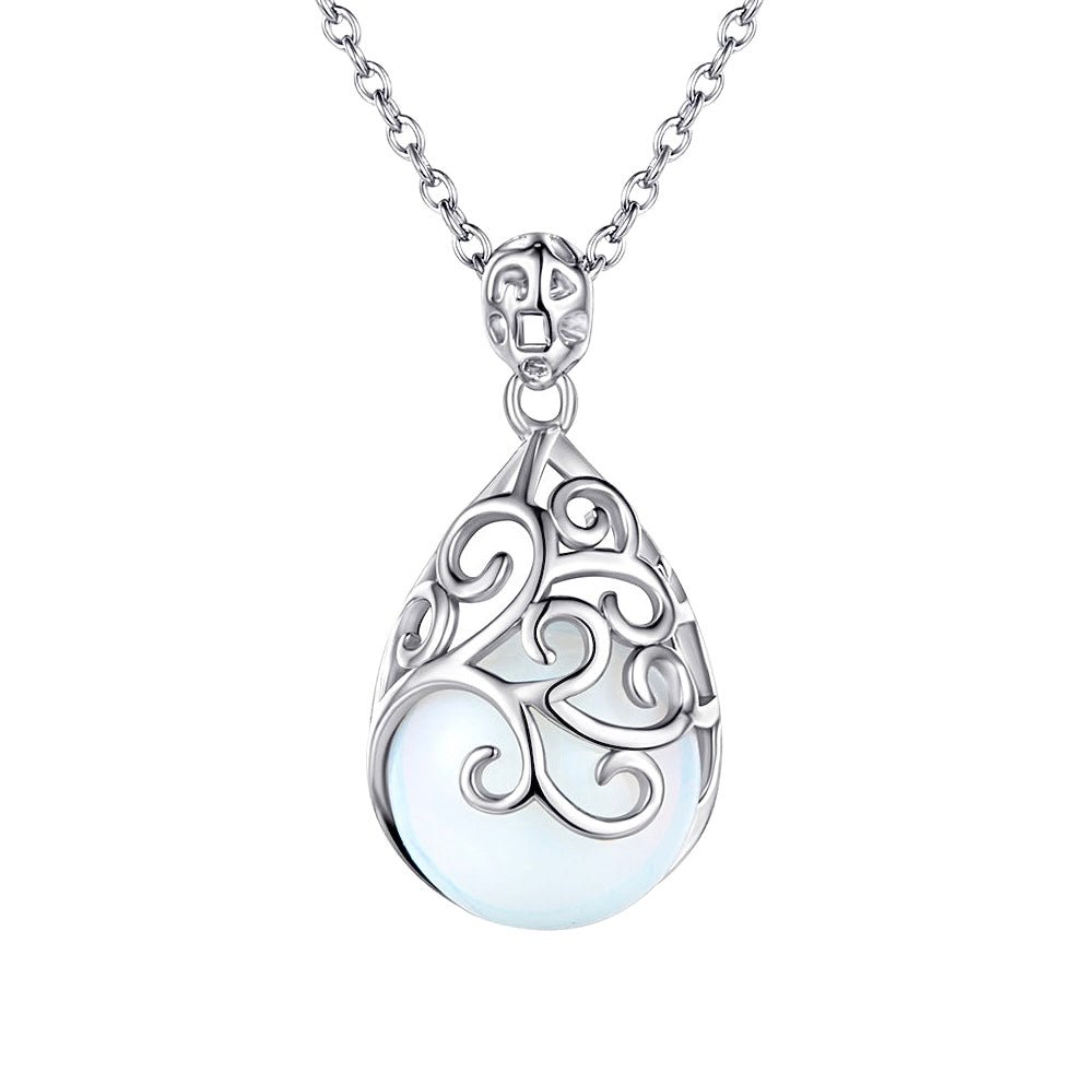 Sterling Silver Crystal Ball Pendant Necklace - Amyris London