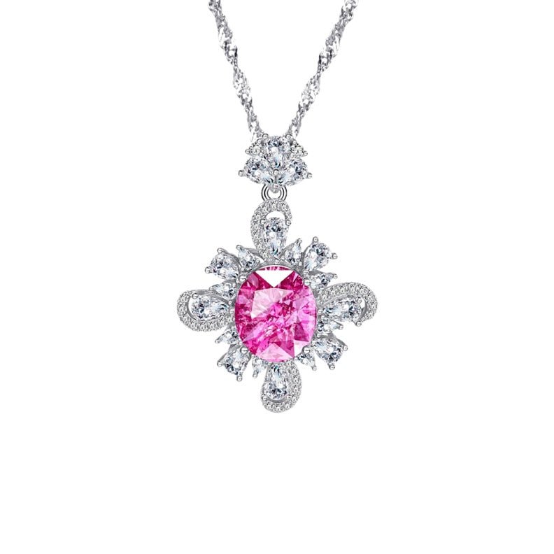 Sterling Silver Diamond Clover Necklace - Amyris London