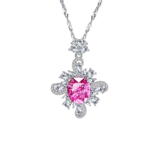 Sterling Silver Diamond Clover Necklace - Amyris London