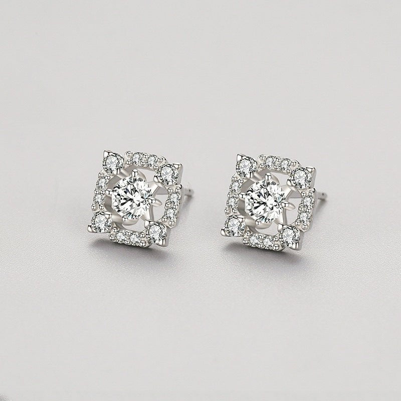 Sterling Silver Diamond Stud Earrings - Amyris London