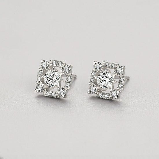 Sterling Silver Diamond Stud Earrings - Amyris London