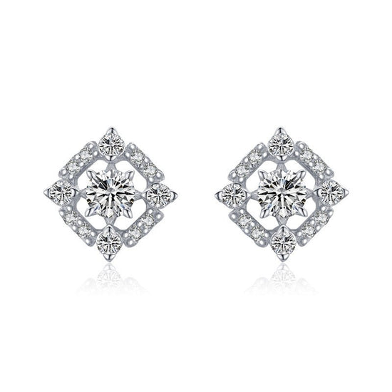 Sterling Silver Diamond Stud Earrings - Amyris London