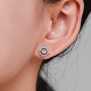 Sterling Silver Diamond Stud Earrings - Amyris London