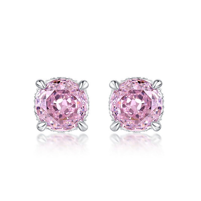 Sterling Silver Diamond Stud Earrings - Amyris London