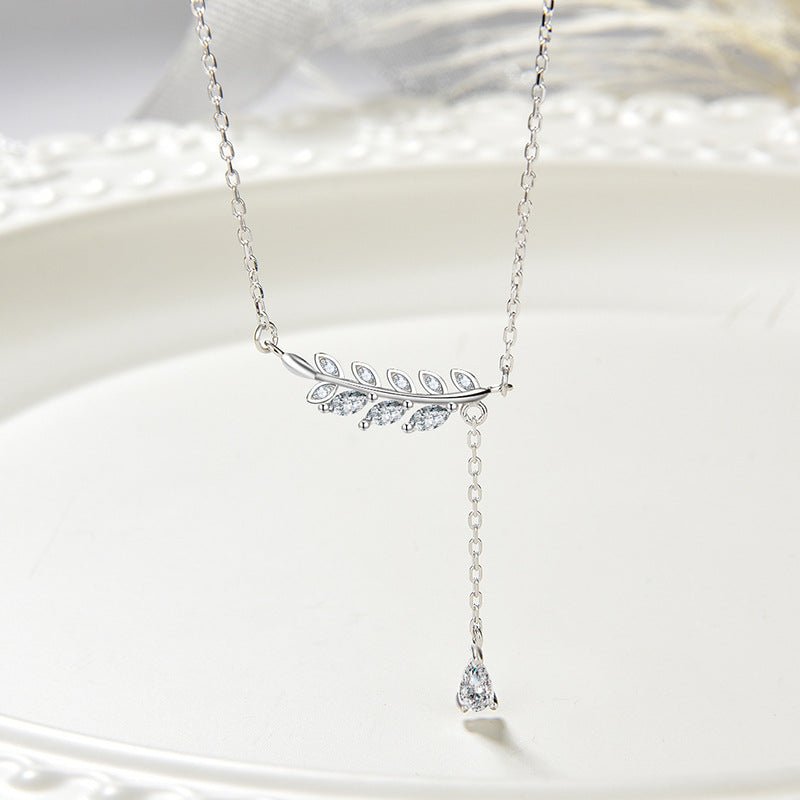 Sterling Silver Diamond Teardrop Necklace - Amyris London