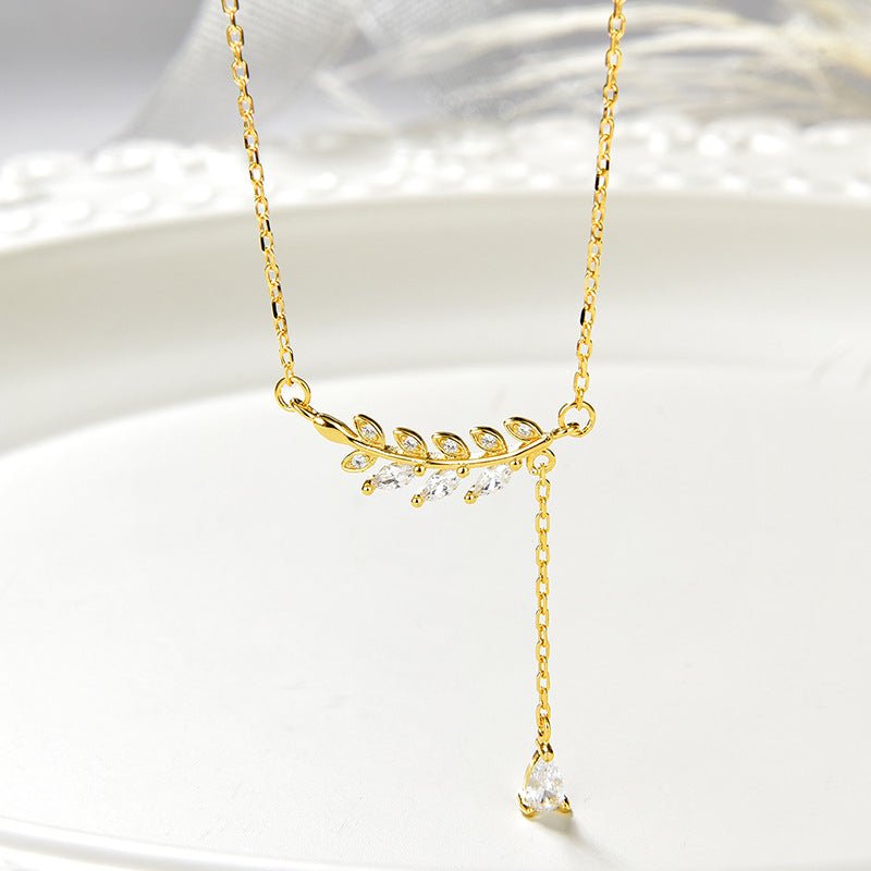 Sterling Silver Diamond Teardrop Necklace - Amyris London