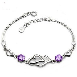 Sterling Silver Double Heart Bracelet - Amyris London