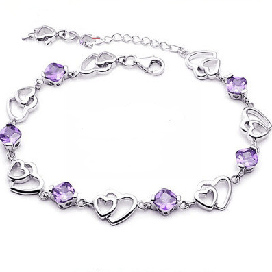 Sterling Silver Double Heart Bracelet - Amyris London