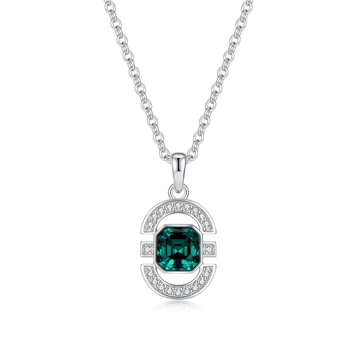 Sterling Silver Emerald Cut Necklace Set - Amyris London