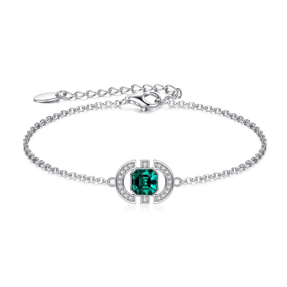 Sterling Silver Emerald Cut Necklace Set - Amyris London