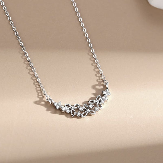 Sterling Silver Floral Necklace - Amyris London