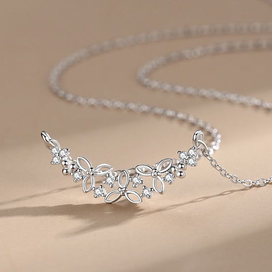 Sterling Silver Floral Necklace - Amyris London